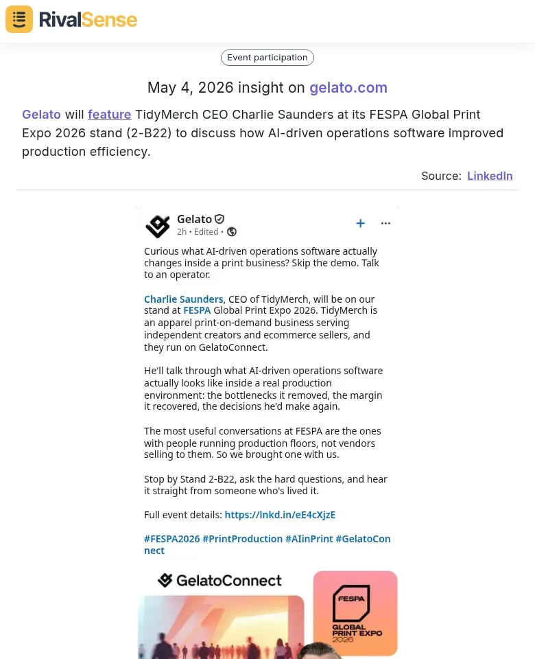 Gelato event participation