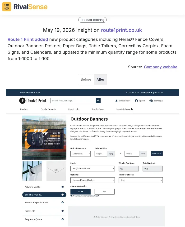 Route 1 Print product category expansion