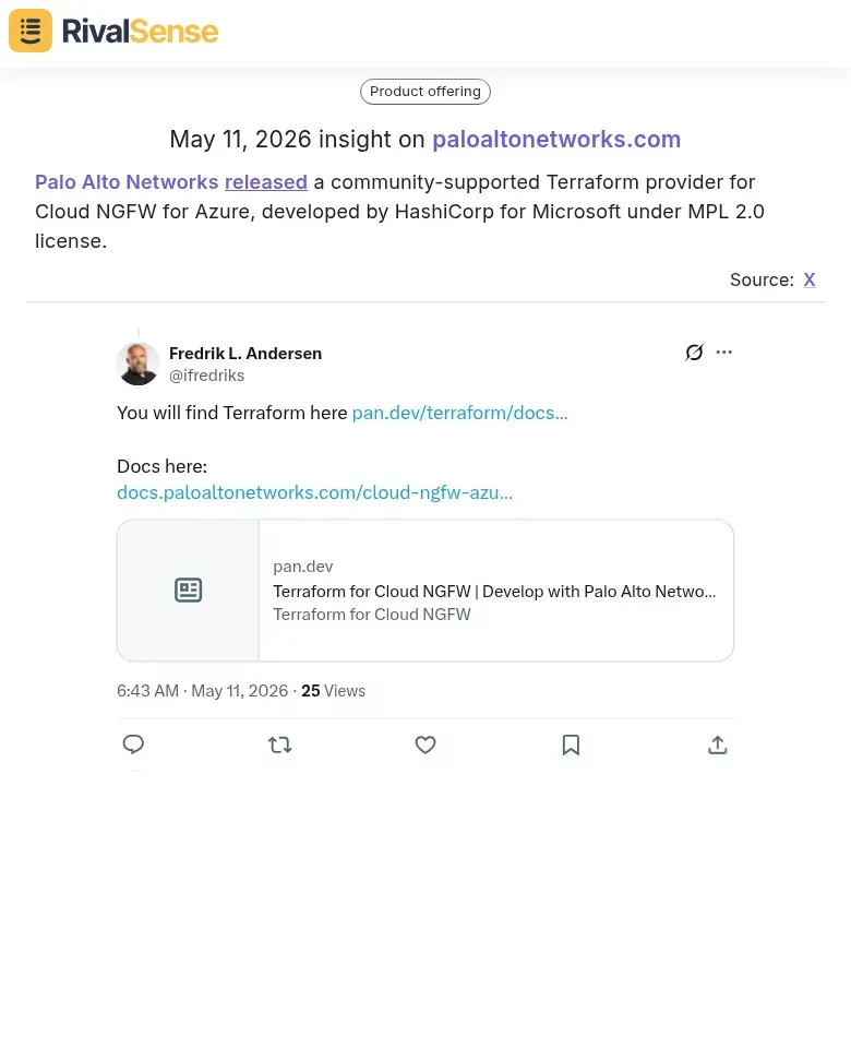 Palo Alto Terraform provider announcement