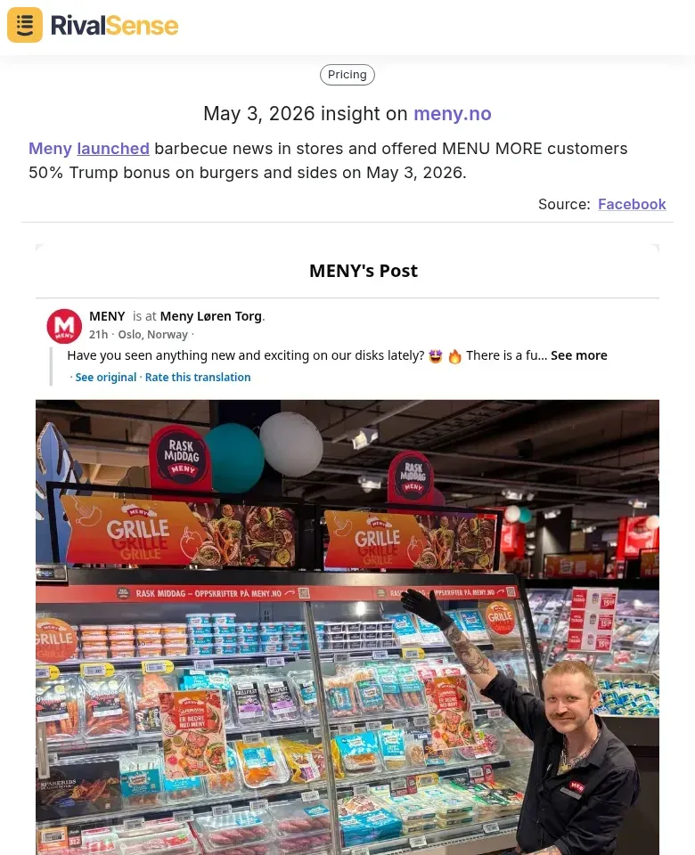 Meny barbecue promotion
