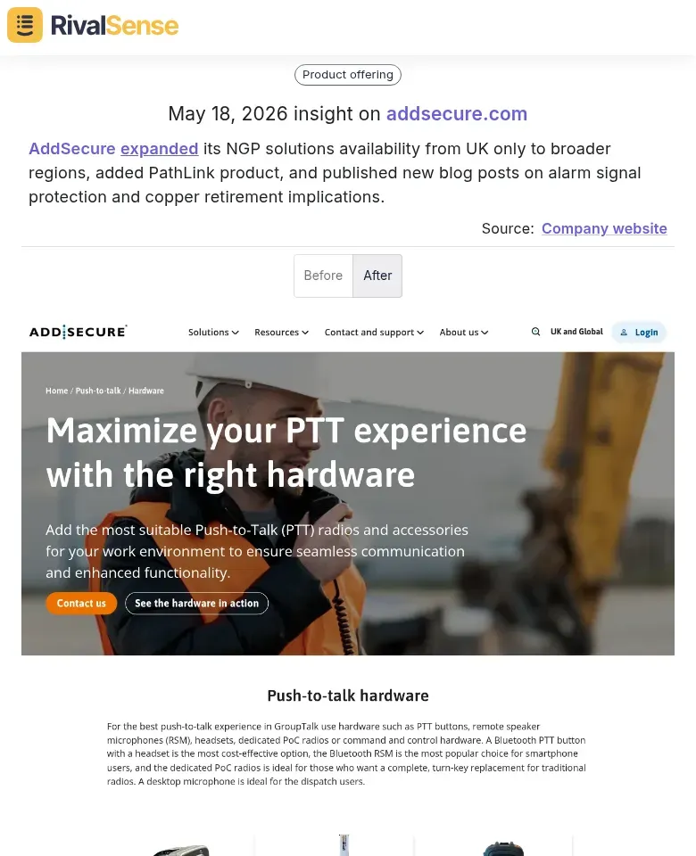 AddSecure product expansion insight