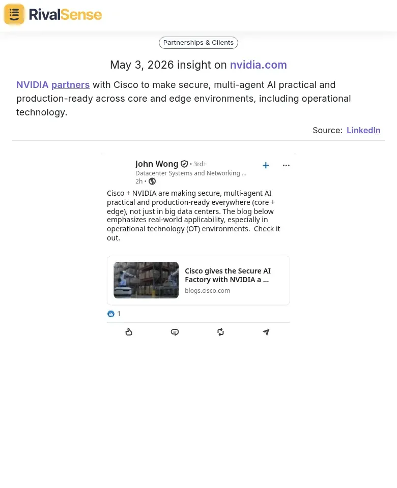 NVIDIA partners with Cisco to make secure, multi-agent AI practical