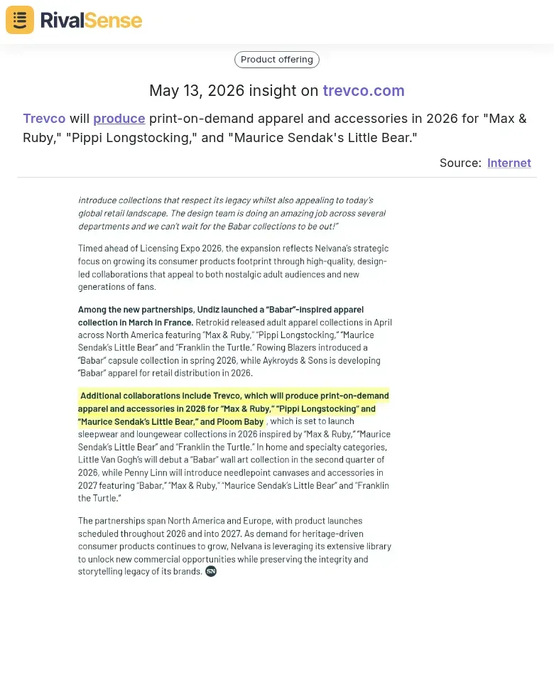 Trevco licensing deal