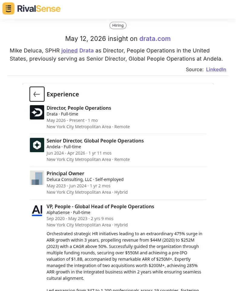Mike Deluca joins Drata