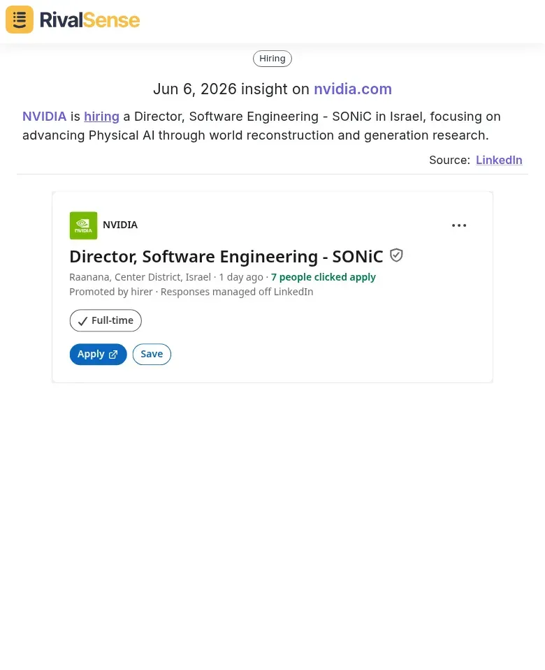 NVIDIA hiring Director SONiC