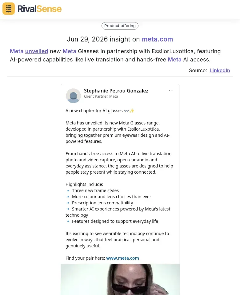 Meta Glasses partnership