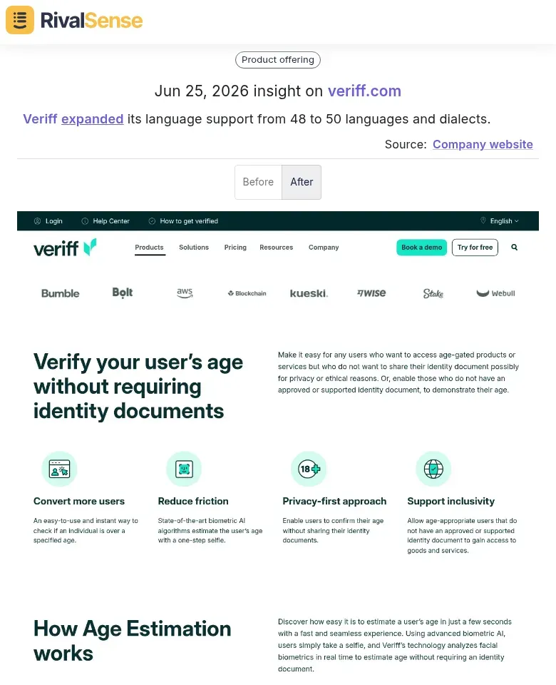 Veriff language expansion