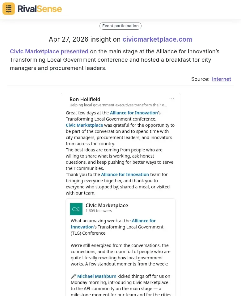 Civic Marketplace conference presentation