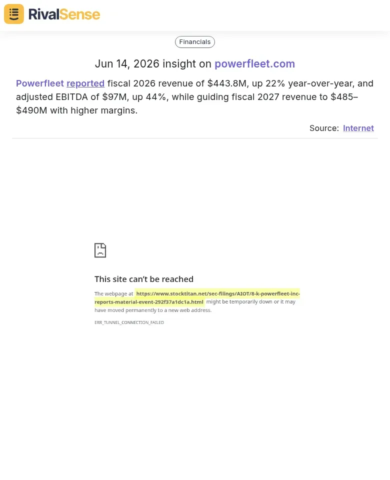 Powerfleet fiscal 2026 annual results and 2027 guidance
