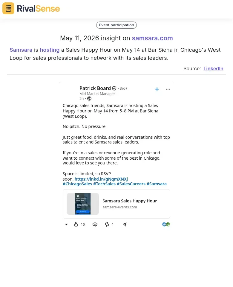 Samsara Sales Happy Hour