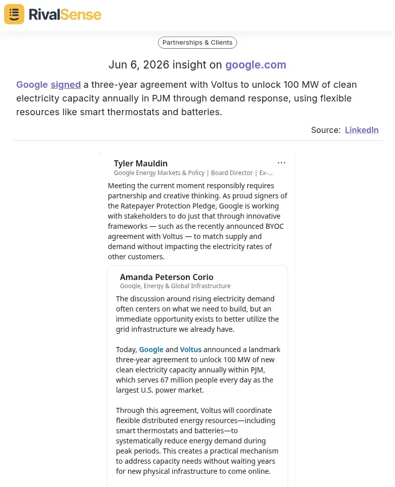 Google Voltus capacity partnership