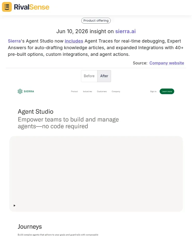 Sierra Agent Studio update
