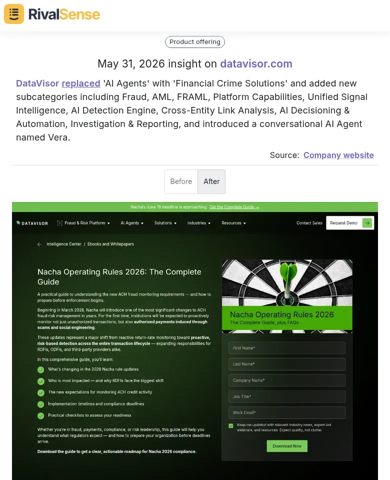 DataVisor rebranding navigation change