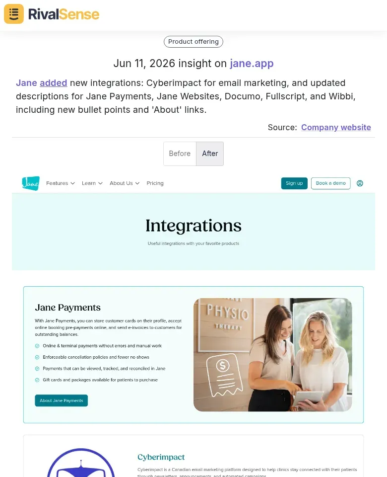 Jane integrations update
