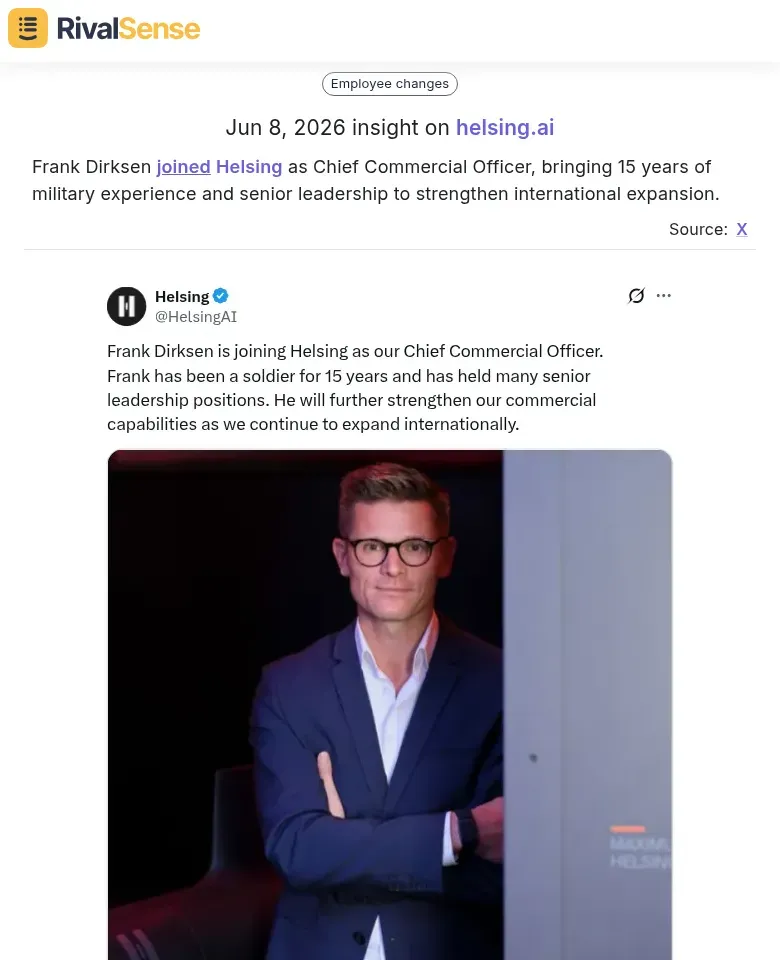 Frank Dirksen appointed CCO at Helsing