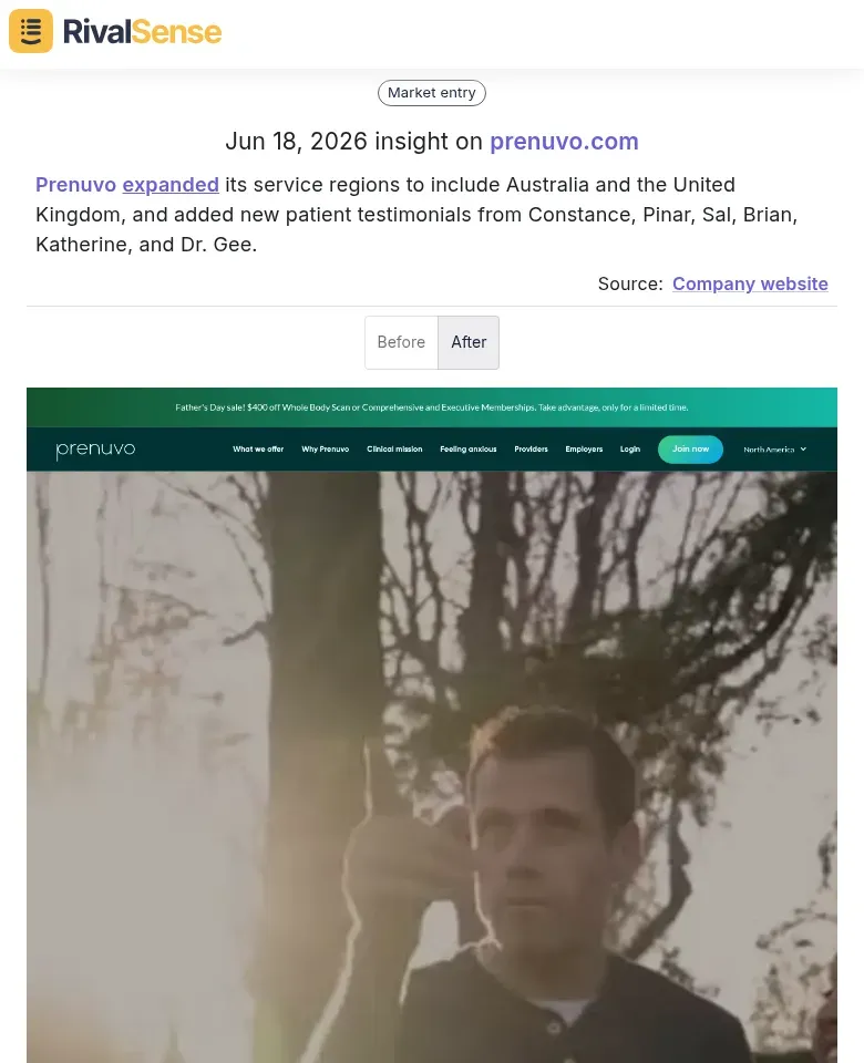 Prenuvo expansion insights: new service regions and patient testimonials