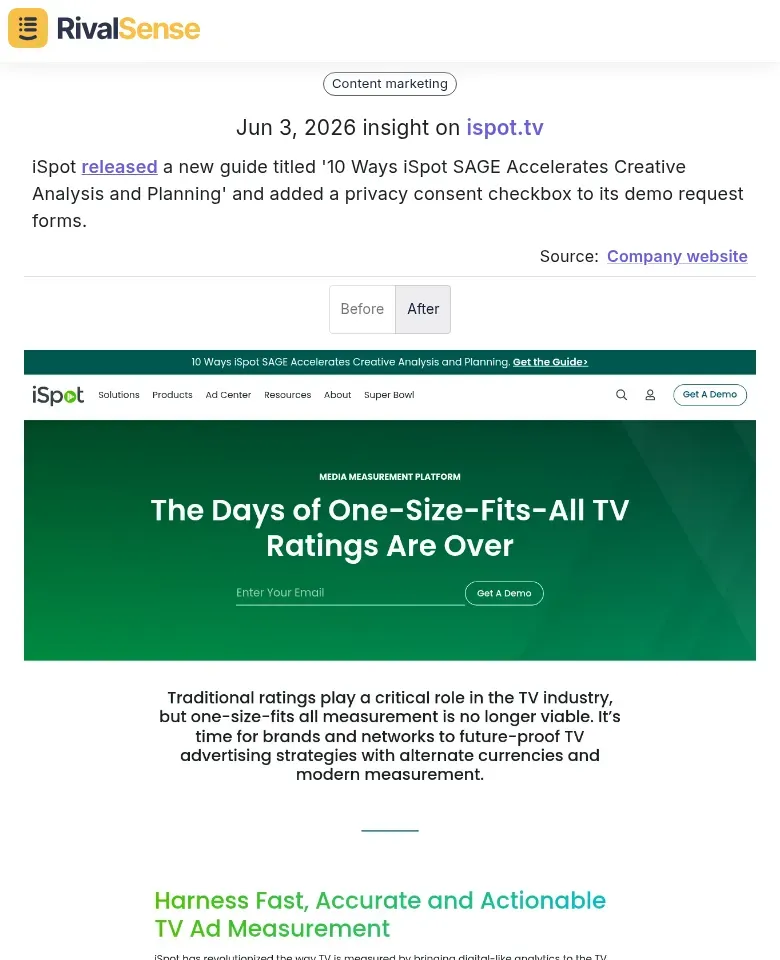 iSpot guide and privacy update