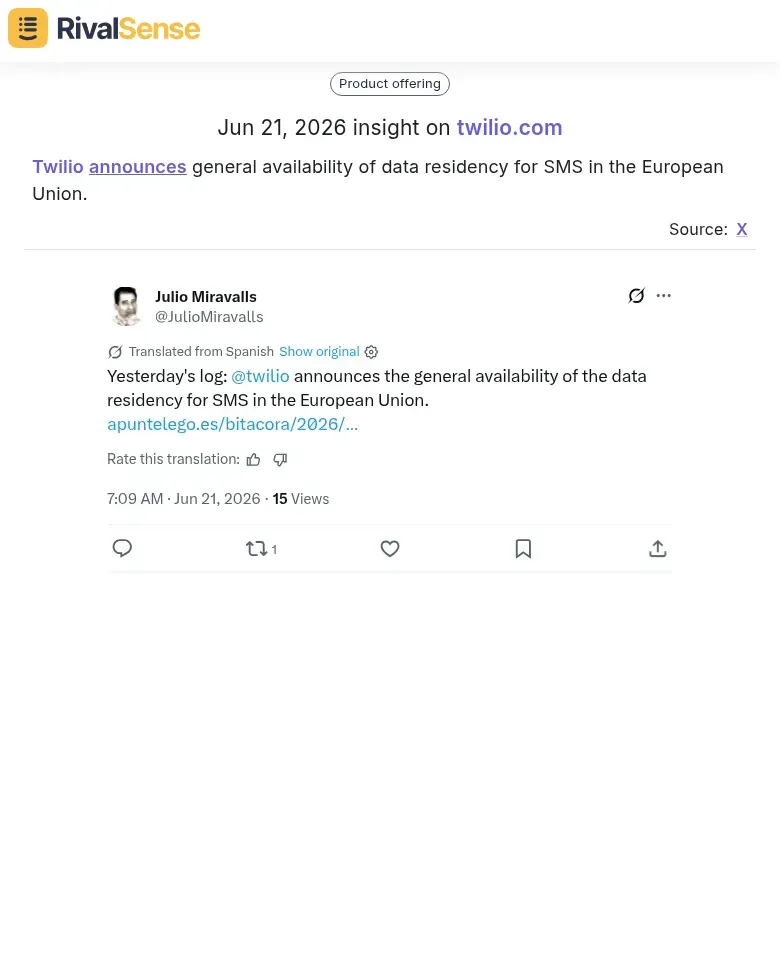 Twilio data residency announcement