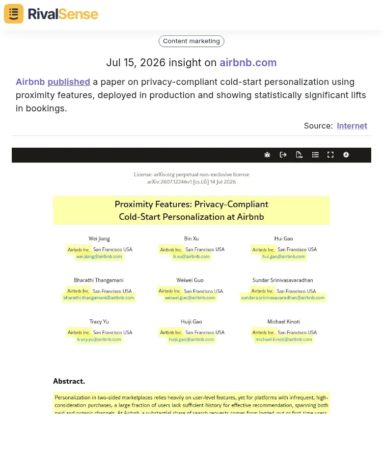 Airbnb personalization paper insight