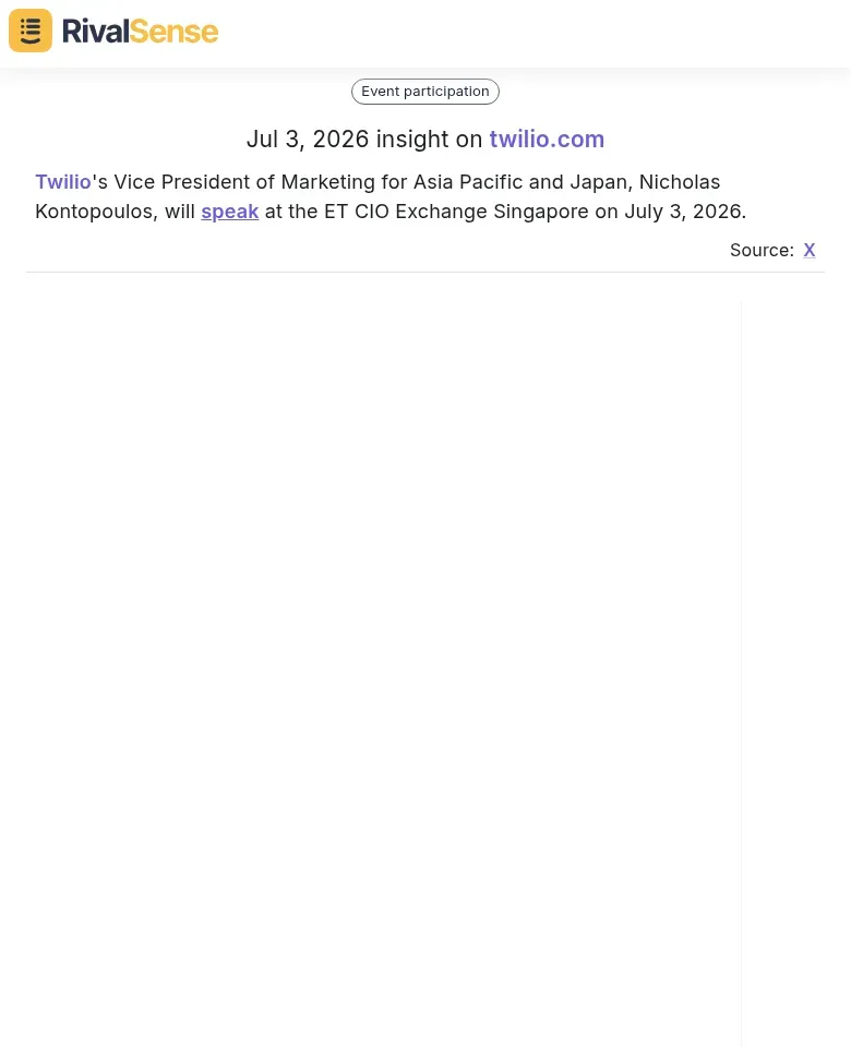 Twilio VP to speak at ET CIO Exchange Singapore