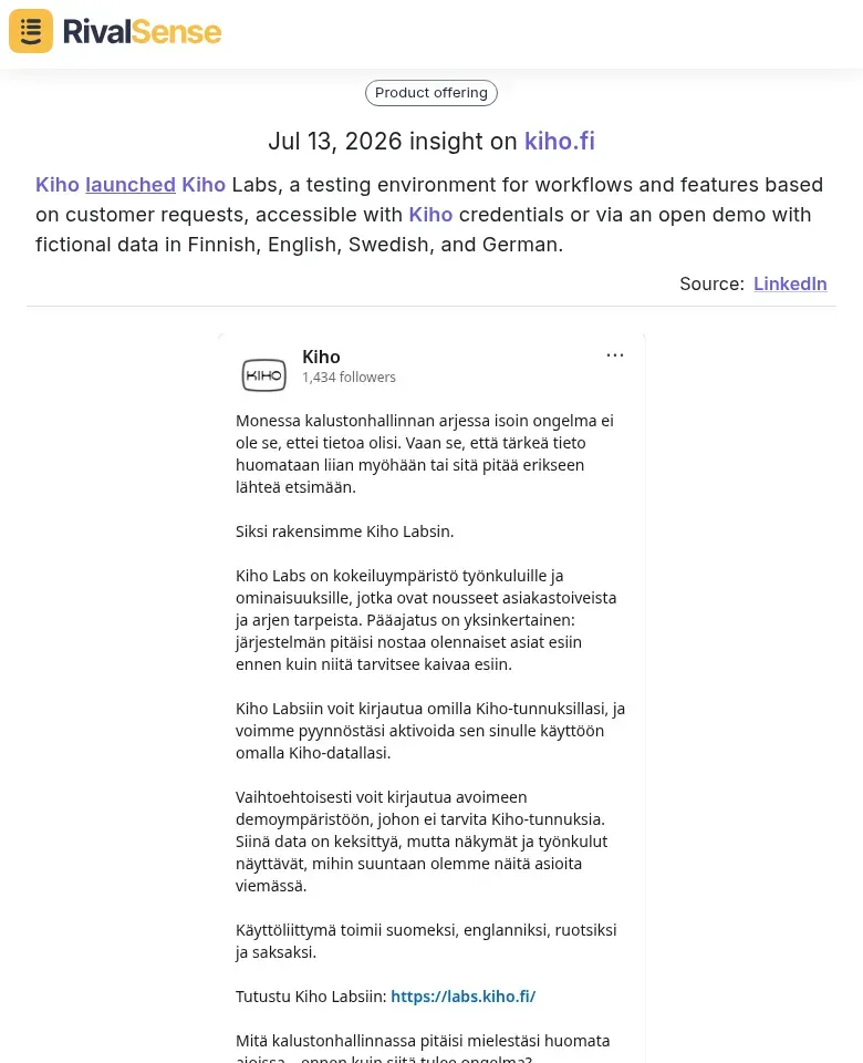 Kiho Labs launch
