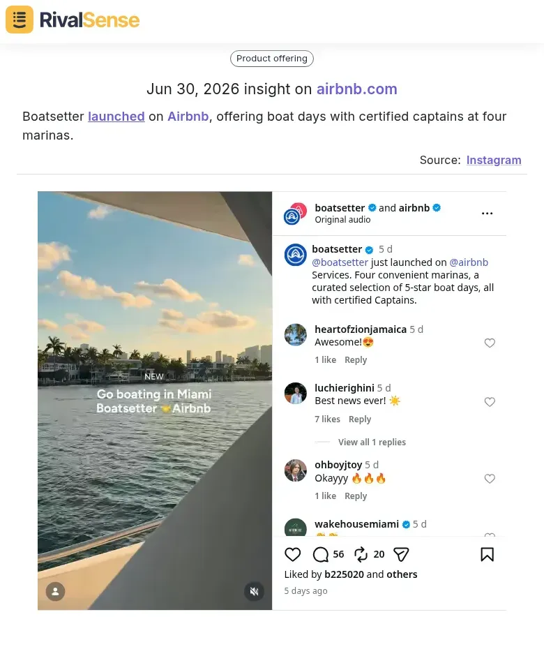 Boatsetter on Airbnb insight