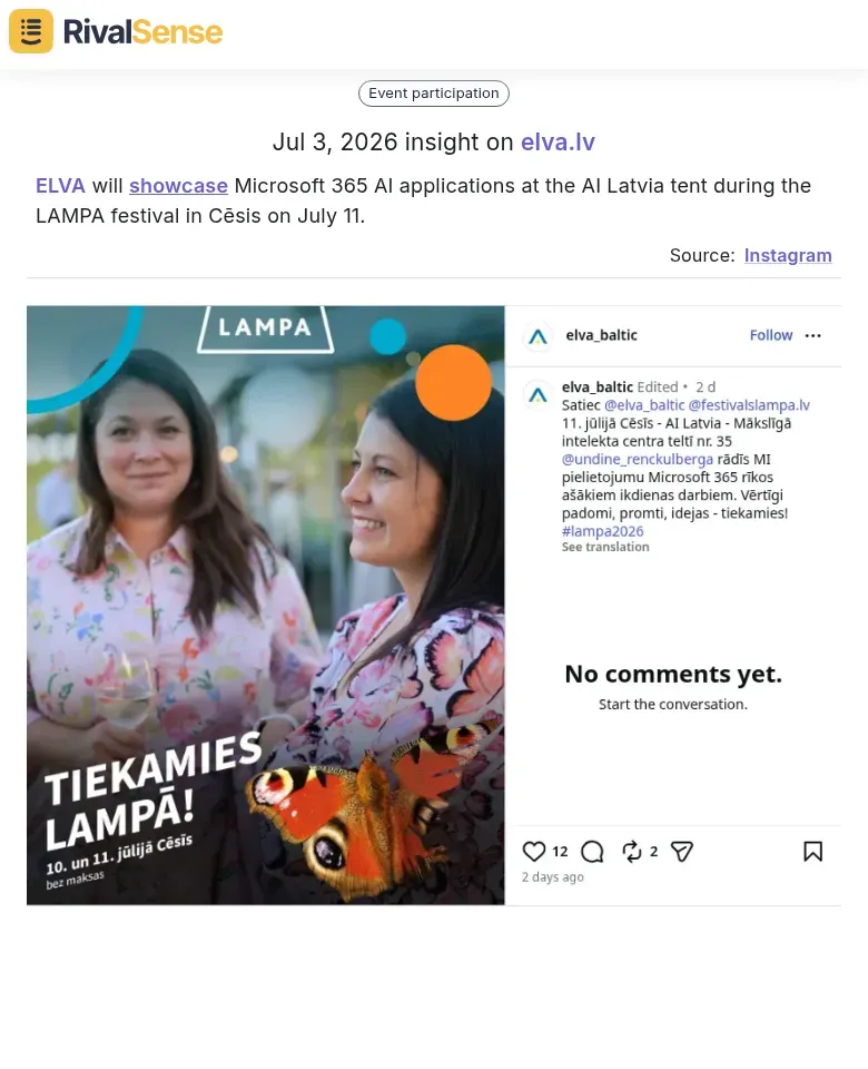 ELVA to showcase Microsoft 365 AI at LAMPA festival