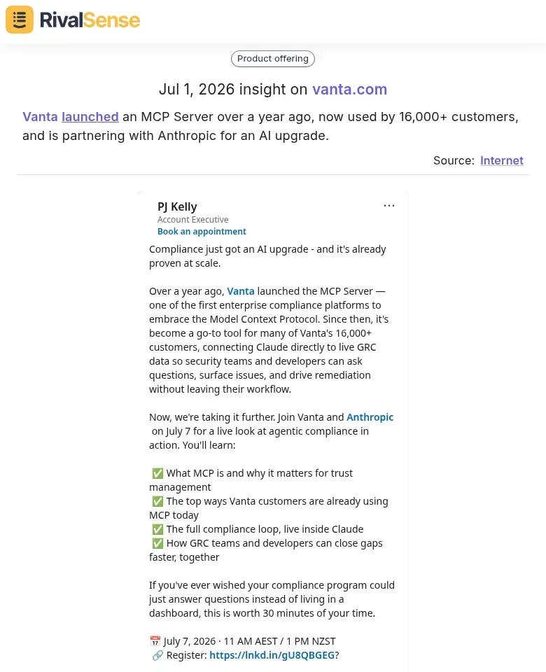 Vanta MCP Server and Anthropic partnership