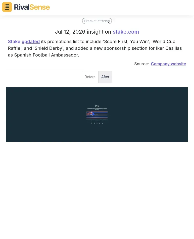 Stake promotions and sponsorship update