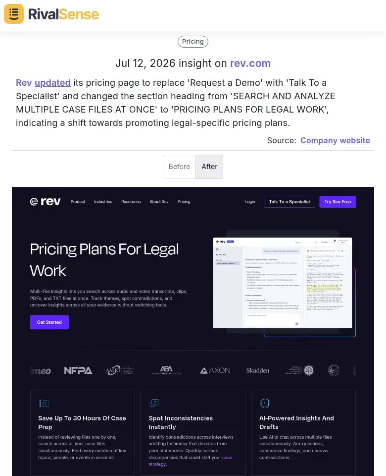 Rev pricing page update