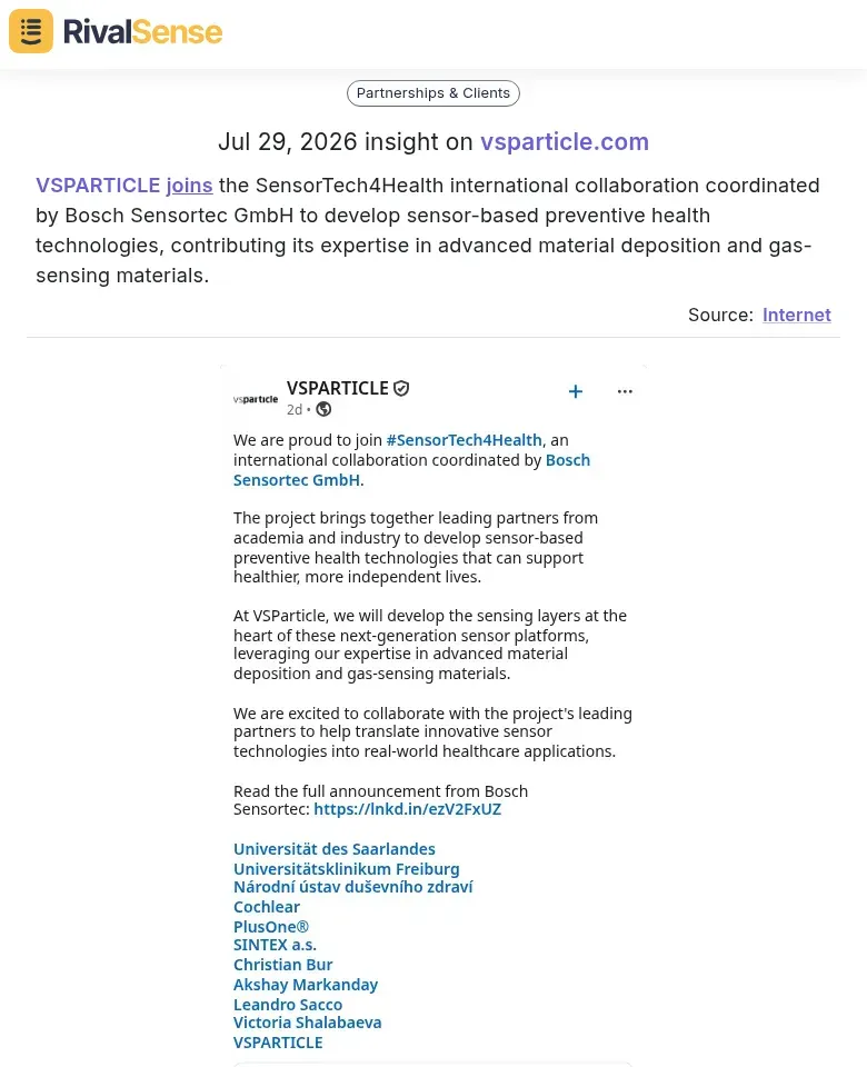 VSPARTICLE collaboration insight