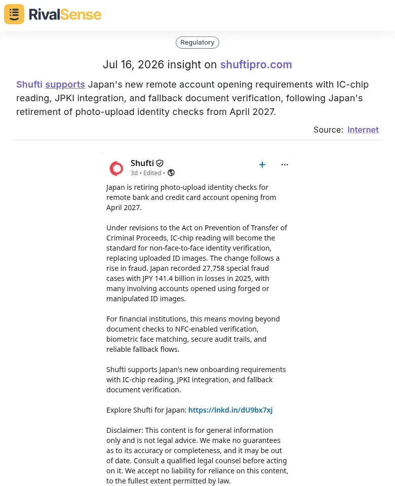 Shufti Japan compliance