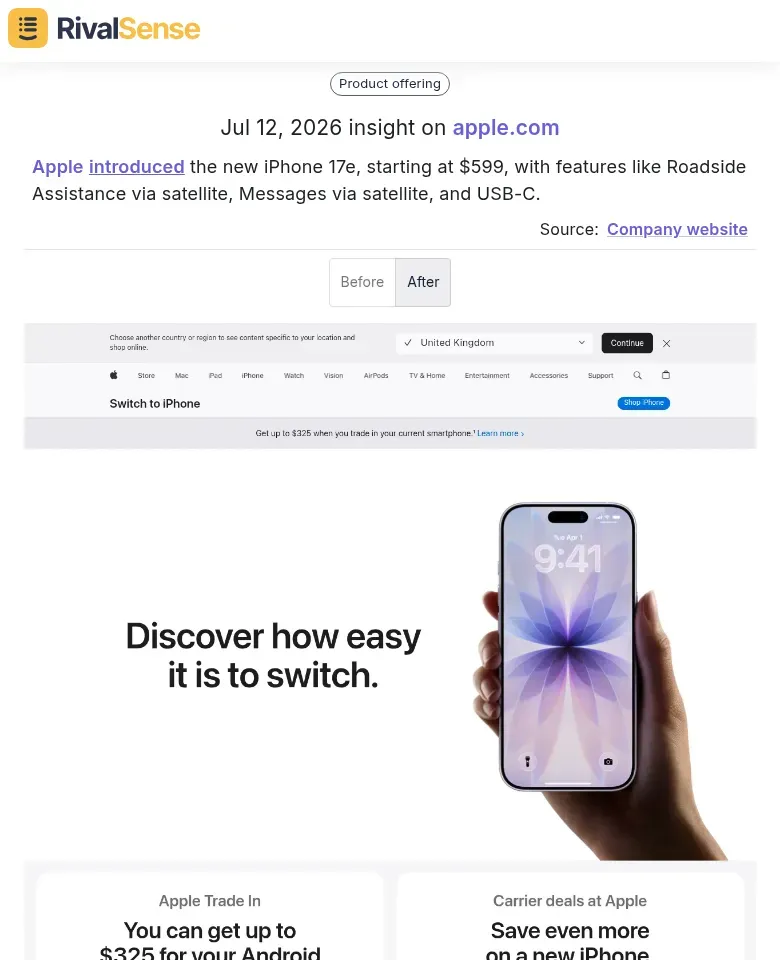 Apple iPhone 17e launch alert