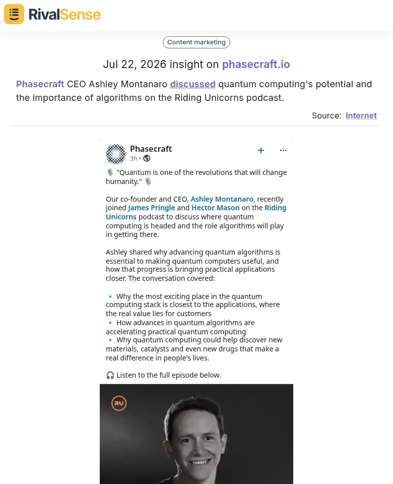 Phasecraft CEO podcast appearance