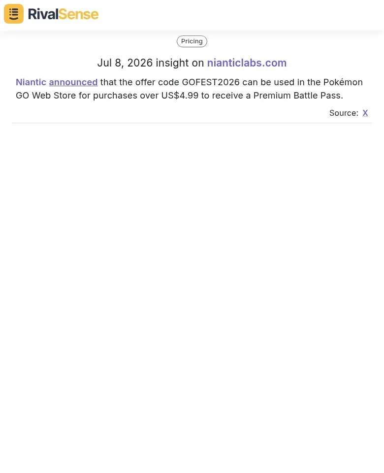 Niantic Pokémon GO GOFEST2026 code