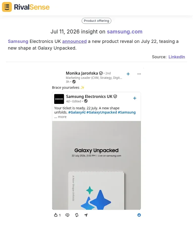 Samsung Galaxy Unpacked teaser