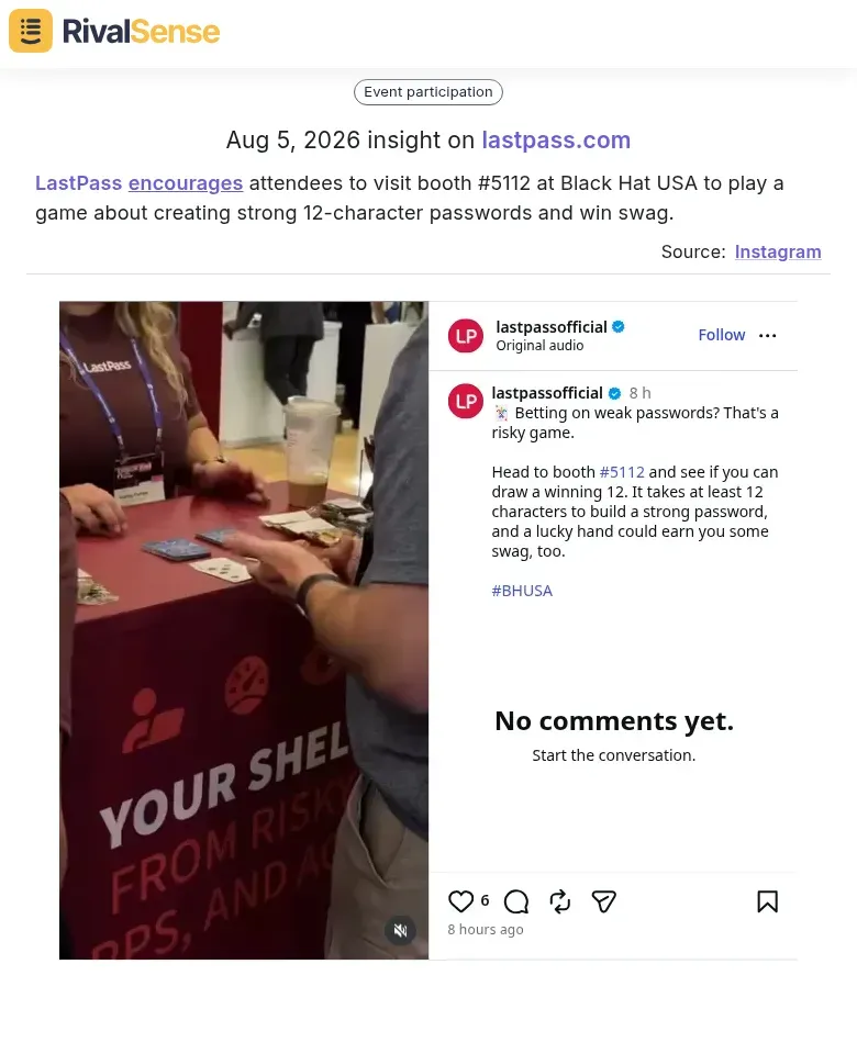 LastPass Black Hat booth