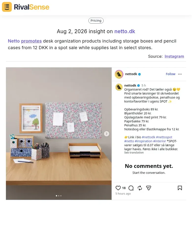 Netto promotion on desk organization
