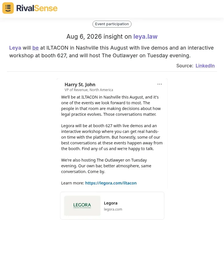 Leya at ILTACON